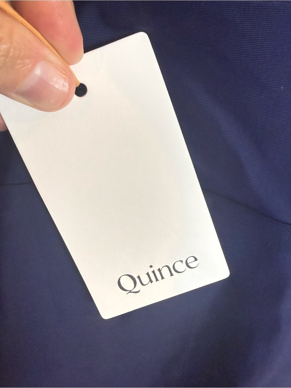NWT Quince Italian Plunge One Piece Swimsuit Large Deep Navy Recycled Blue L - Picture 4 of 9
